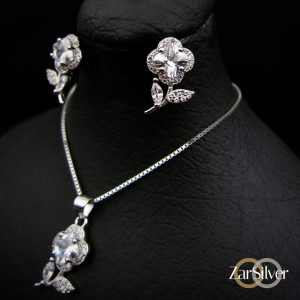 نيم ست نقره زنانه و دخترانه فروشگاه اينترنتي جواهرات و زيورآلات نقره زرسيلور